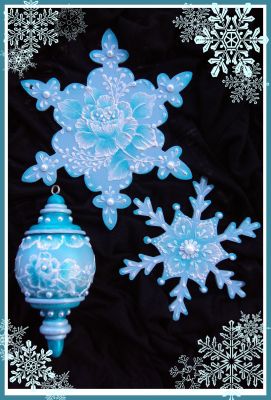 Snowflakes and Pearls - Blue