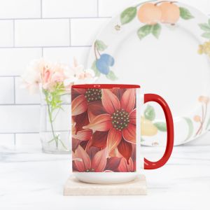 Poinsettias All Over Mug