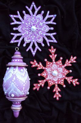 Snowflakes - Red and Purple