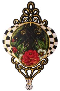 Victorian Checks and Roses Ornament